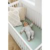 Picture of Konssy Muslin Crib Sheets for Girl Boy, 2 PCS Soft and Breathable Cotton Baby Sheets for Standard Crib Mattress, 52"x 28" (Green, Cream)