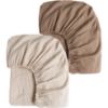 Picture of Konssy Muslin Crib Sheets for Girl Boy, 2 PCS Soft and Breathable Cotton Baby Sheets for Standard Crib Mattress, 52"x 28" (Brown, Cream)