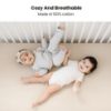 Picture of Konssy Muslin Crib Sheets for Girl Boy, 2 PCS Soft and Breathable Cotton Baby Sheets for Standard Crib Mattress, 52"x 28" (Brown, Cream)