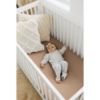 Picture of Konssy Muslin Crib Sheets for Girl Boy, 2 PCS Soft and Breathable Cotton Baby Sheets for Standard Crib Mattress, 52"x 28" (Brown, Cream)
