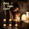 Picture of JolyWell Night Light for Kids, Egg Light for Nursery with 7 RGB Colors Changeable & Stepless Dimming, Rechargeable Tap Light with 1h Timer & Touch Control, Portable Night Light for Babies BPA Free