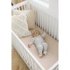 Picture of Konssy Muslin Crib Sheets for Girl Boy, 2 PCS Soft and Breathable Cotton Baby Sheets for Standard Crib Mattress, 52"x 28" (Blossom, Cream)