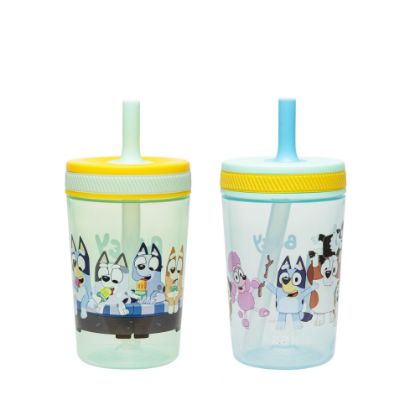 Picture of Zak Designs Bluey Kelso Toddler Cups For Travel or At Home, 15oz 2-Pack Durable Plastic Sippy Cups With Leak-Proof Design is Perfect For Kids (Bluey & Friends)