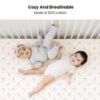 Picture of Konssy Muslin Crib Sheets for Girl Boy, 2 PCS Soft and Breathable Cotton Baby Sheets for Standard Crib Mattress, 52"x 28" (Moon,Camel)