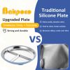 Picture of Bakpoco Stainless Steel Toddler Plate with Suction, 9” Divided Plates with Removable Silicone Sleeves for Kids, Non Toxic & BPA Free | Non Slip | Unbreakable Baby Snack Dishes Set of 2, Blue & Gray