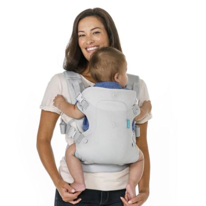 Picture of Infantino Flip 4-in-1 Light & Airy Convertible Baby Carrier - Breathable, Lumbar Support, Adjustable Waist Belt, Head Support, Ergonomic Seat, Plush Straps for Newborn to Toddler 8-32 lbs