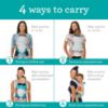 Picture of Infantino Flip 4-in-1 Light & Airy Convertible Baby Carrier - Breathable, Lumbar Support, Adjustable Waist Belt, Head Support, Ergonomic Seat, Plush Straps for Newborn to Toddler 8-32 lbs