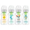 Picture of Dr. Brown's Natural Flow Anti-Colic Options+ Wide-Neck Baby Bottles, 9 oz/270 mL, with Level 1 Slow Flow Nipple, 4 Pack Good Morning/Good Night Gift Set
