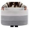 Picture of OIAHOMY Large Blanket Basket, 22”x17”x12” Rectangle Woven Baskets, Nursery Blanket Storage Living Room, Toy Storage With Handle, Large Baskets for Organizing-Gradient Grey