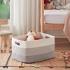 Picture of OIAHOMY Large Blanket Basket, 22”x17”x12” Rectangle Woven Baskets, Nursery Blanket Storage Living Room, Toy Storage With Handle, Large Baskets for Organizing-Gradient Grey