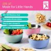 Picture of Elk and Friends Stainless Steel Bowls with Silicone Sleeve for Babies & Toddlers | Lids Included | Stay Put Suction | Cereal & Snack Bowls | 4 Pack
