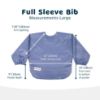 Picture of Tiny Twinkle Mess Proof Baby Bib, 2 Pack Long Sleeve Bib Outfit, Waterproof Bibs for Toddlers, Machine Washable, Tug Proof (Periwinkle Putty, Large 2-4 Years)