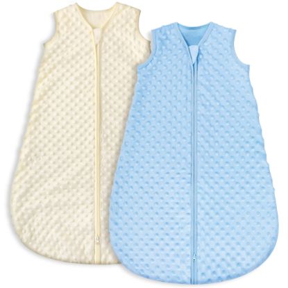 Picture of Yoofoss Fleece Baby Sleep Sack 18-24 Months with Plush Dots, TOG 1.5 Baby Wearable Blanket with 2-Way Zipper, Cotton Toddler Sleeping Sack Fleece