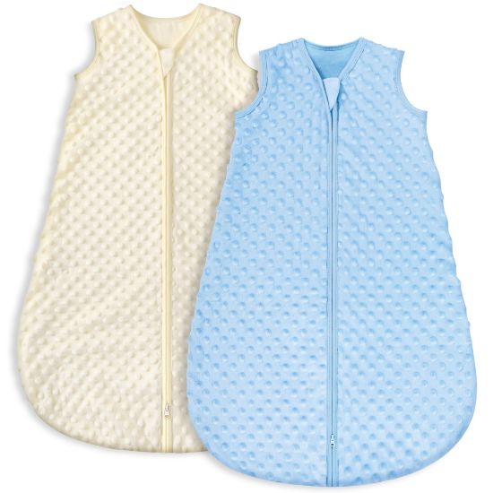 Picture of Yoofoss Fleece Baby Sleep Sack 18-24 Months with Plush Dots, TOG 1.5 Baby Wearable Blanket with 2-Way Zipper, Cotton Toddler Sleeping Sack Fleece