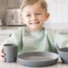 Picture of Tiny Twinkle Mess Proof Baby Bib, 2 Pack Full Sleeve Bib Outfit, Waterproof Bib for Toddlers, Machine Washable, Tug Proof, Baby Smock for Eating, Long Sleeve (Sage Charcoal, Large 2-4 Years)