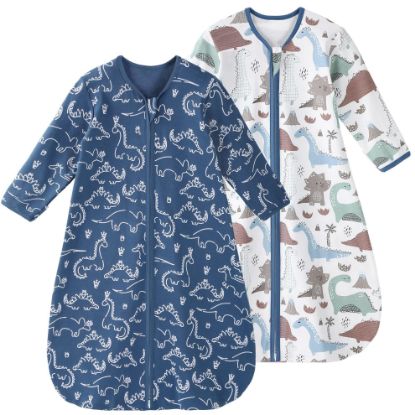 Picture of Yoofoss Baby Sleep Sack 0-6 Months Long Sleeve Wearable Blanket Baby 100% Cotton 2-Way Zipper 0.5 Tog Infants Sleeping Sack, Lightweight(Small)