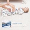 Picture of Yoofoss Baby Sleep Sack 0-6 Months Long Sleeve Wearable Blanket Baby 100% Cotton 2-Way Zipper 0.5 Tog Infants Sleeping Sack, Lightweight(Small)