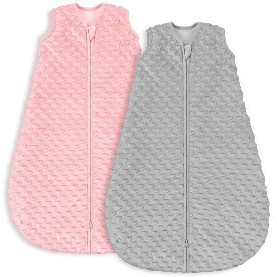 Picture of Yoofoss Fleece Baby Sleep Sack 18-24 Months with Plush Dots, TOG 1.5 Baby Wearable Blanket with 2-Way Zipper, Cotton Toddler Sleeping Sack Fleece