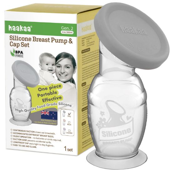 Picture of Haakaa Manual Breast Pump with Base 4 Fl Oz/100ml+Lid