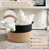 Picture of INDRESSME XXXLarge Cotton Rope Basket Woven Baby Laundry Basket Blanket Baskets Toy Baskets with Handle Comforter Cushions Storage Bin Thread Laundry Hamper - 21.7" x 21.7" x 13.8"