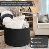 Picture of INDRESSME XXXLarge Blanket Basket 21.7" x 21.7" x 13.8" Woven Storage Baskets Soft Cotton Rope Toy Baskets Storage Kids Decorative Laundry for Home, Perfect for Living Room, Black