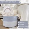 Picture of INDRESSME Large Rope Baskets - Organizing Storage, 21.7 x 13.8 Inch, Living Room, Kids, Decorative Nursery, Laundry, Towel, Gift Basket, Blue