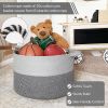 Picture of INDRESSME Extra Large Laundry Basket, Cotton Rope Blanket Basket for Nursery Living Room, Decorative Woven Storage Basket with Handles for Dirty Clothes, Toy Bin For Dog Toys, 21.7 x 13.8 inches, Grey