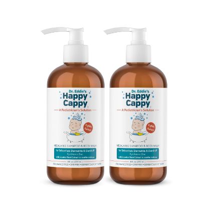 Picture of Happy Cappy Dr. Eddie’s Medicated Shampoo and Body Wash- Baby Dandruff Shampoo, Helps Cradle Cap and Seborrheic Dermatitis, Reduces Redness, Dermatologist Tested, Fragrance-Free- 8 Fl Oz (Pack of 2)