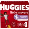 Picture of Huggies Size 4 Diapers, Little Movers Baby Diapers, Size 4 (22-37 lbs), 66 Count, Packaging May Vary