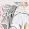 Picture of Burts Bees Baby Infant Hooded Towels A-Bee-C Organic Cotton, Unisex Bath Essentials and Newborn Necessities, Soft Nursery Towel with Hood Set, 2-Pack Size 29 x 29 Inch