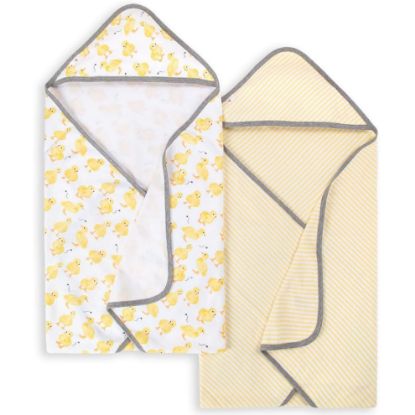 Picture of Burts Bees Baby Infant Hooded Towels Little Ducks Organic Cotton, Unisex Bath Essentials and Newborn Necessities, Soft Nursery Towel with Hood Set, 2-Pack Size 29 x 29 Inch