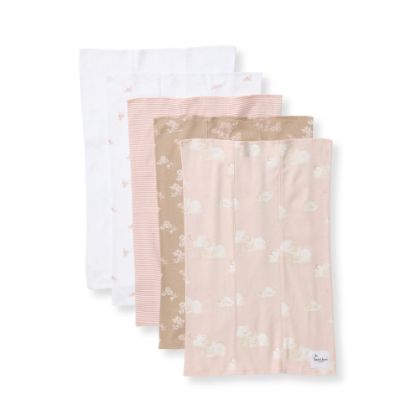 Picture of Burt's Bees Baby Infant Burp Cloths, 100% Organic Cotton Extra Absorbent Soft Fabric Drool Cloths, 5-Pack Newborn Must-Have Essential Large Burping Cloths, One Size 17 x 11.75 Inches