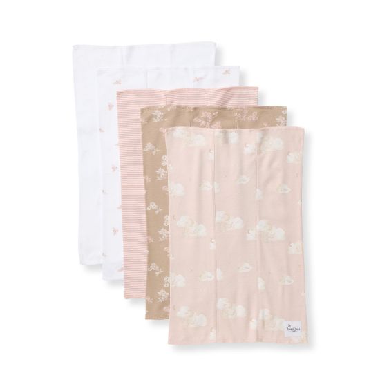 Picture of Burt's Bees Baby Infant Burp Cloths, 100% Organic Cotton Extra Absorbent Soft Fabric Drool Cloths, 5-Pack Newborn Must-Have Essential Large Burping Cloths, One Size 17 x 11.75 Inches