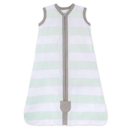 Picture of Burt's Bees Baby Baby Beekeeper Wearable Blanket, 100% Organic Cotton, Swaddle Transition Sleeping Bag, Seaglass Stripe, Large