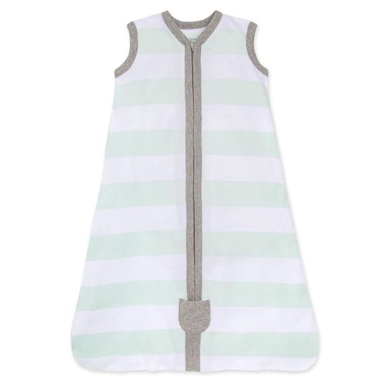 Picture of Burt's Bees Baby Baby Beekeeper Wearable Blanket, 100% Organic Cotton, Swaddle Transition Sleeping Bag, Seaglass Stripe, Large