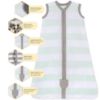 Picture of Burt's Bees Baby Baby Beekeeper Wearable Blanket, 100% Organic Cotton, Swaddle Transition Sleeping Bag, Seaglass Stripe, Large