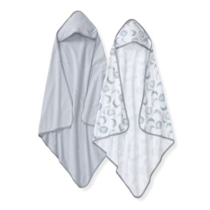 Picture of Burt's Bees Baby Hooded Towels, Absorbent Knit Terry, Super Soft Single Ply, 100% Organic Cotton