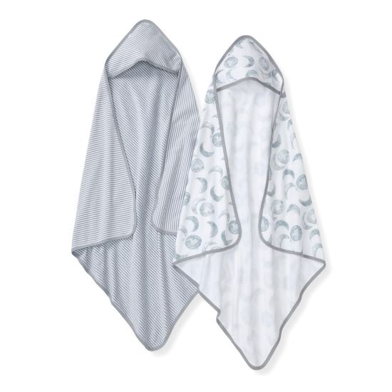 Picture of Burt's Bees Baby Hooded Towels, Absorbent Knit Terry, Super Soft Single Ply, 100% Organic Cotton