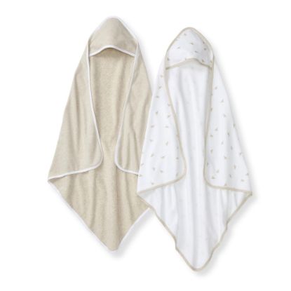 Picture of Burt's Bees Baby Hooded Towels, Absorbent Knit Terry, Super Soft Single Ply, 100% Organic Cotton