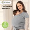 Picture of KeaBabies Baby Wrap Carrier - All in 1 Original Baby Carrier Newborn to Toddler Sling, Easy to Wear, Hands Free Bonding, Lightweight, Breathable Infant Wraps (Classic Gray)