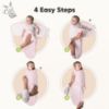Picture of 3-Pack Organic Baby Swaddle Sleep Sacks - Swaddles for Newborns, Infant 3-6 Months, Baby Girls, Boys, Soft & Snug Newborn Sleep Sack, Nursery Swaddling Blankets, Velcro Closure (Blossom, L)