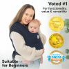 Picture of KeaBabies Baby Wrap Carrier - All in 1 Original Baby Carrier Newborn to Toddler Sling, Easy to Wear, Hands Free Bonding, Lightweight, Breathable Infant Wraps (Midnight)