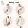 Picture of 3-Pack Organic Baby Swaddle Sleep Sacks - Swaddles for Newborns, Infant 3-6 Months, Baby Girls, Boys, Soft & Snug Newborn Sleep Sack, Nursery Swaddling Blankets, Velcro Closure (The Wild 2,L)