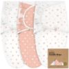 Picture of 3-Pack Organic Baby Swaddle Sleep Sacks - Swaddles for Newborns, Infant 3-6 Months, Baby Girls, Boys, Soft & Snug Newborn Sleep Sack, Nursery Swaddling Blankets, Velcro Closure (Butterflies, L)