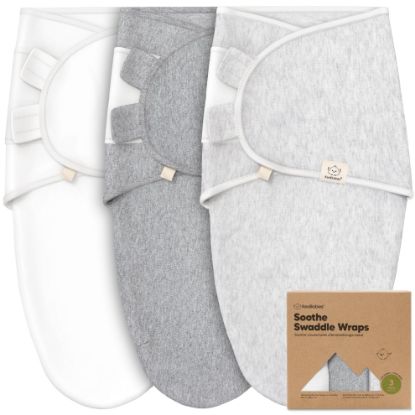 Picture of 3-Pack Organic Baby Swaddle Sleep Sacks - Swaddles for Newborns, Infant 3-6 Months, Baby Girls, Boys, Soft & Snug Newborn Sleep Sack, Nursery Swaddling Blankets (Cloud, L)