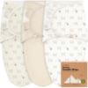 Picture of 3-Pack Organic Baby Swaddle Sleep Sacks - Swaddles for Newborns, Infant 0-3 Months, Baby Girls, Boys, Soft & Snug Newborn Sleep Sack, Nursery Swaddling Blankets (Bumble Bear)