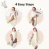Picture of 3-Pack Organic Baby Swaddle Sleep Sacks - Swaddles for Newborns, Infant 0-3 Months, Baby Girls, Boys, Soft & Snug Newborn Sleep Sack, Nursery Swaddling Blankets (Nibbles/Bruce)