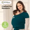Picture of KeaBabies Baby Wrap Carrier - All in 1 Original Baby Carrier Newborn to Toddler Sling, Easy to Wear, Hands Free Bonding, Lightweight, Breathable Infant Wraps (Peacock Green)