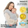 Picture of KeaBabies Baby Wrap Carrier - All in 1 Original Baby Carrier Newborn to Toddler Sling, Easy to Wear, Hands Free Bonding, Lightweight, Breathable Infant Wraps (Light Heather)