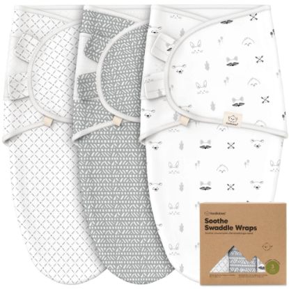 Picture of 3-Pack Organic Baby Swaddle Sleep Sacks - Swaddles for Newborns, Infant 3-6 Months, Baby Girls, Boys, Soft & Snug Newborn Sleep Sack, Nursery Swaddling Blankets (Nordic, L)